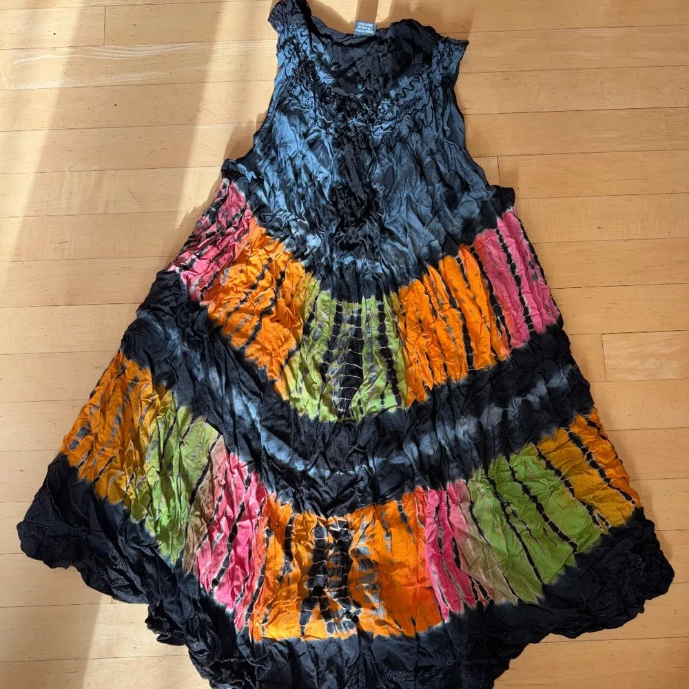 Jackpot Multi-color Tie Dye Sundress One Size  CB2517 - Picture 2 of 4